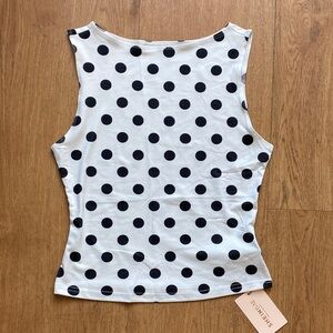White Polka Dot Tank Top